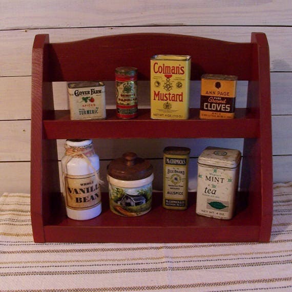 Primitive Spice Rack Step Back Design Farmhouse Kitchen