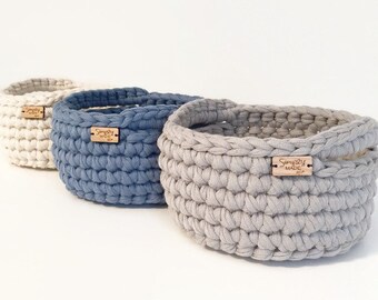 Graduation Gift / Crochet Basket / Crochet Bowl / Storage Basket / Home Decor / Catch All Dish / Decorative Basket / Dorm Decor