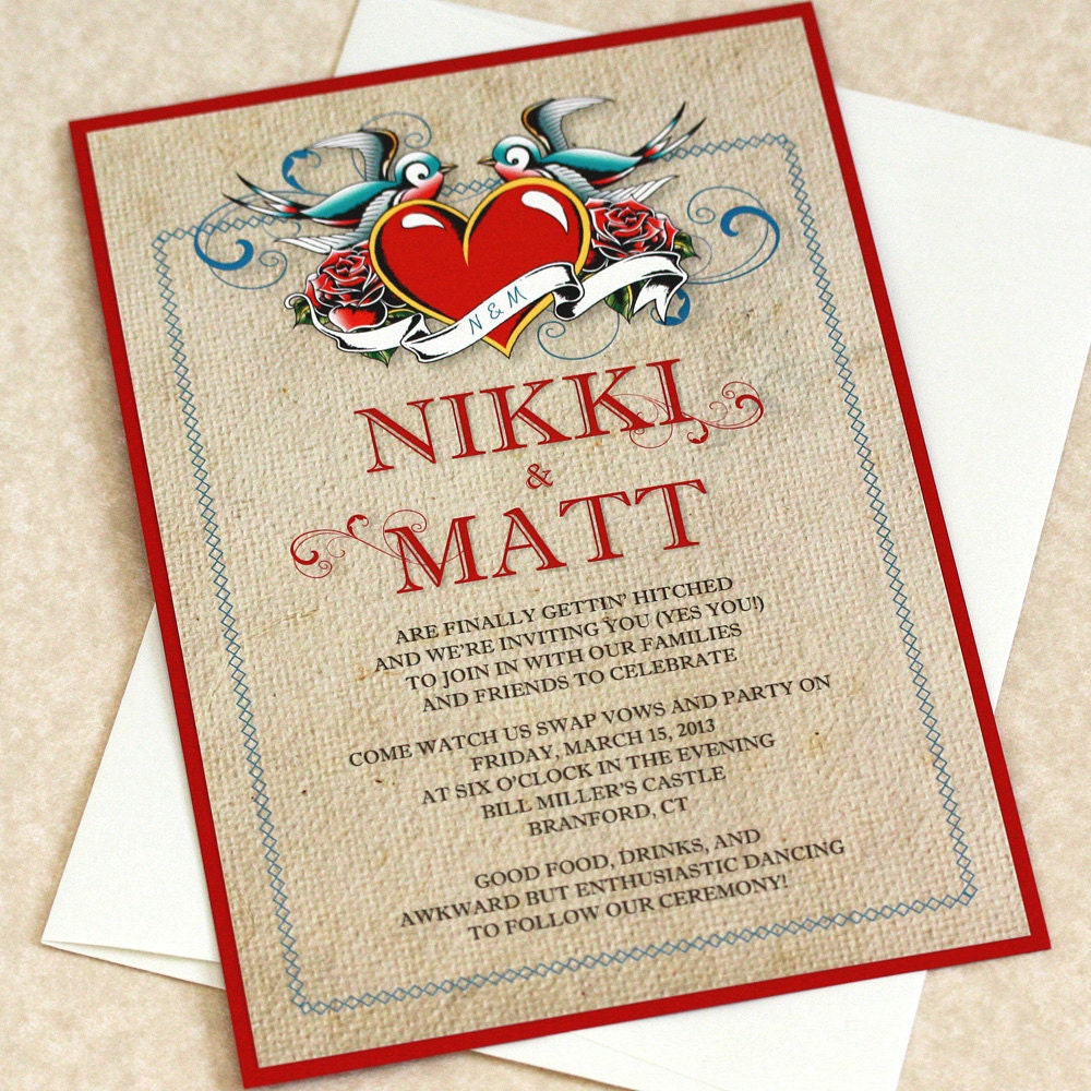 Tattoo Style Wedding Invitations 1