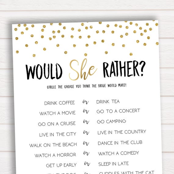 Lucrative image pertaining to would she rather bridal shower game free printable Current image throughout would she rather bridal shower game free printable