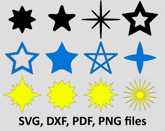 Stars SVG, Stars DXF, Stars Cut File, Stars PNG, Stars Cricut, Stars Silhouette, Stars studio, Stars Cutting, Stars Clipart, Stars design