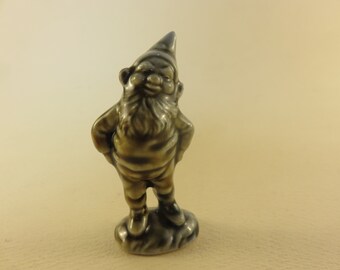 Vintage Miniature Gnome, Ceramic Garden Gnome, Green Gnome