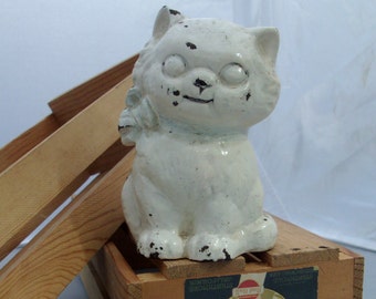 antique Hubley cast iron CAT bank