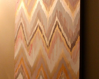 Original ikat chevron Delightful 30x40 Painting by Jennifer Moreman