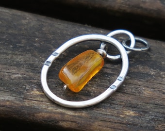 Amber Pendant, Baltic Amber Pendant, Silver Amber Pendant, Honey Amber Pendant, Sterling Silver Pendant, Amber Jewelry, Amber Gift, Handmade