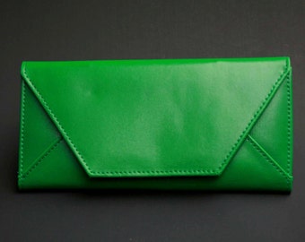 Womens Wallet, Leather Wallet, Green Wallet, Green Purse, Green Leather Purse, Green Leather Wallet.