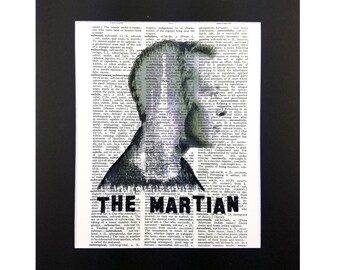 Elon Musk - Space X - Falcon Heavy on Vintage Dictionary Page Art Print, Wall Decor, Digital Manipulation with Sparks of Black Glitter