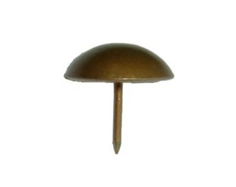 One Dozen - 15/16" Plain Head Decorative Nail Tack - Steel with French Natural Finish