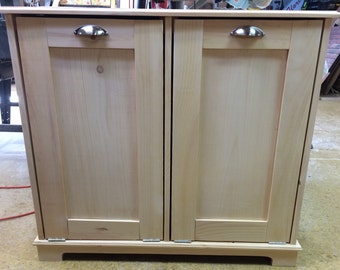 Wood Trash Can, Recycling Bin, Storage Bin, Solid Pine Garbage Can, Shaker Style