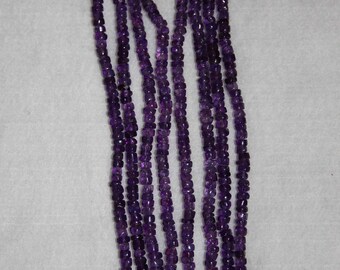Amethyst, Amethyst Heishi, 3 mm, Smooth Heishi, Natural Stone, Semi Precious, Purple Heishi, Gemstone Bead, Full Strand, AdrianasBeads