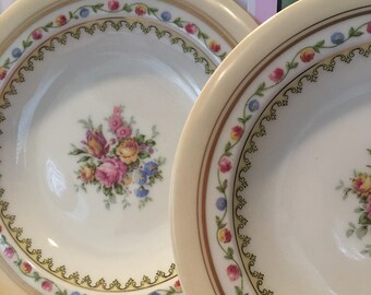 Limoges Plates, Limoges Small Plates, Limoges Dessert Plates, Limoges China Plates, China Plates with Roses, Set of 2