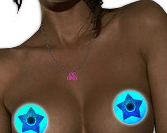 NEW!. Mini LED Light-Up Star Pasties - Flashing Pasties - Rave Costume - Festival Costume - Glow Party - Mardi Gras - White Elephant Gift
