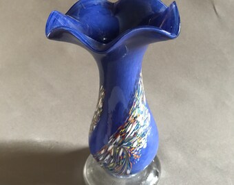 Vintage Reine Handarbet Glass Vase