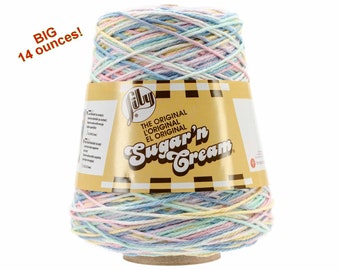 PRETTY PASTELS OMBRE 14oz Sugar N Cream Cotton Cone yarn Cotton Yarn, Pastel Colors cotton yarn, Variegated Lily Sugar N Cream cotton Cone >