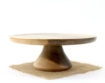 Sweet Gum Cake Stand - Wooden Pedestal Cake Plate - Cupcake Stand