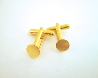 8mm gold tone cufflinks, pick your amount, D25