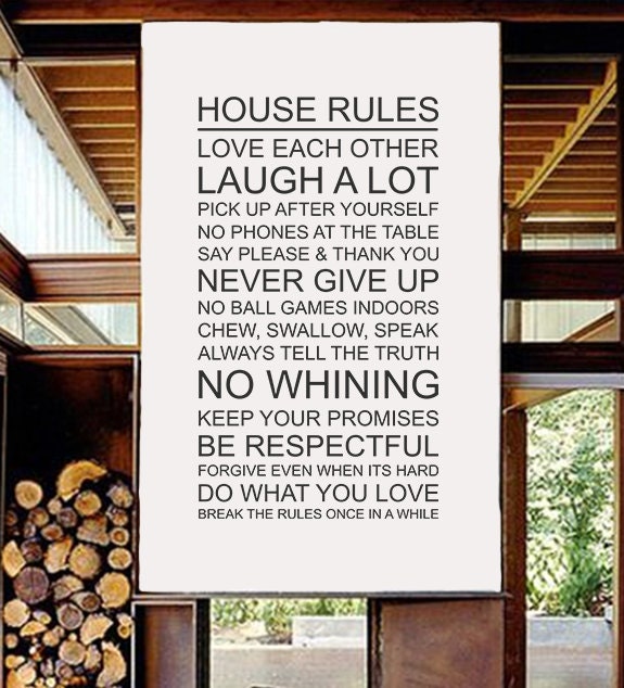 Family Quotes House Rules Wall Vinyl Decal Words Vinyl