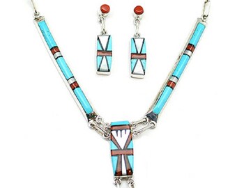 Zuni Inlay Necklace Set