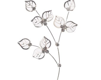 3ct. Dazzle Metallic Finish 6-1/2" Chic Floral Ivy Leaves with Rhinestones Plant & Home Decor Accessory (Free Shipping!)
