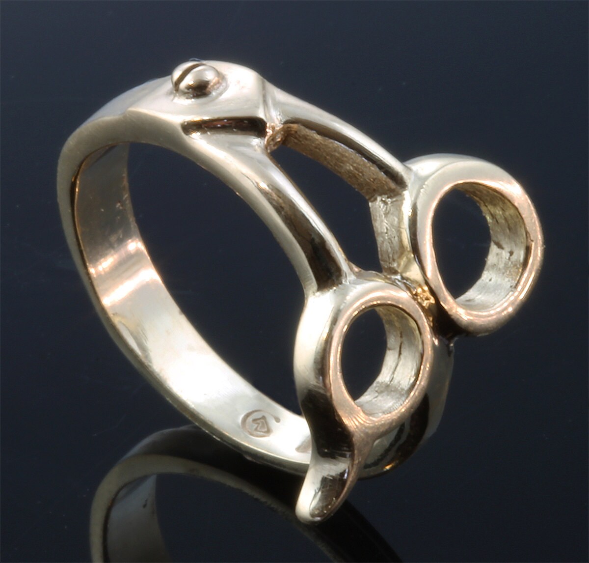 14K Gold Mens Scissor Ring© by Cavallo Fine Jewelry
