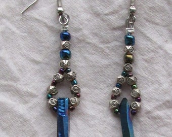 Iridescent Crystal Spike Earrings
