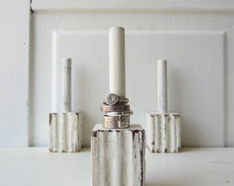 ONE Chippy White Ring Holder / Ring Display / Ring Organizer - Architectural Salvage - Jewelry Storage - Quantities Available READY to SHIP