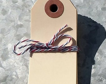 Small Manila Shipping Tags Set of 20 2 3/4 x1 3/8 inches Cream