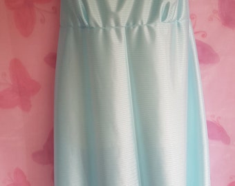 Aqua polyester satin nightie ladies 14