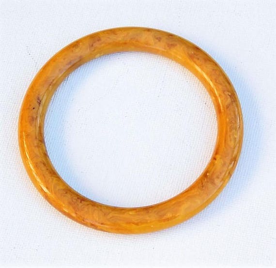 Bakelite Bangle / Butterscotch Marble