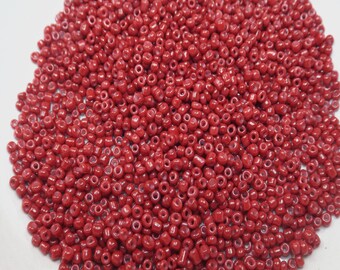 30g glass seed beads, Opaque Beads, Red Brick Color, approx 2mm, hole approx 0.6mm