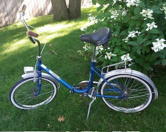 SaLe Retro Blue Faehnrich Super Star German Folding Bicycle SEE SHIPPING DESCRIPTION