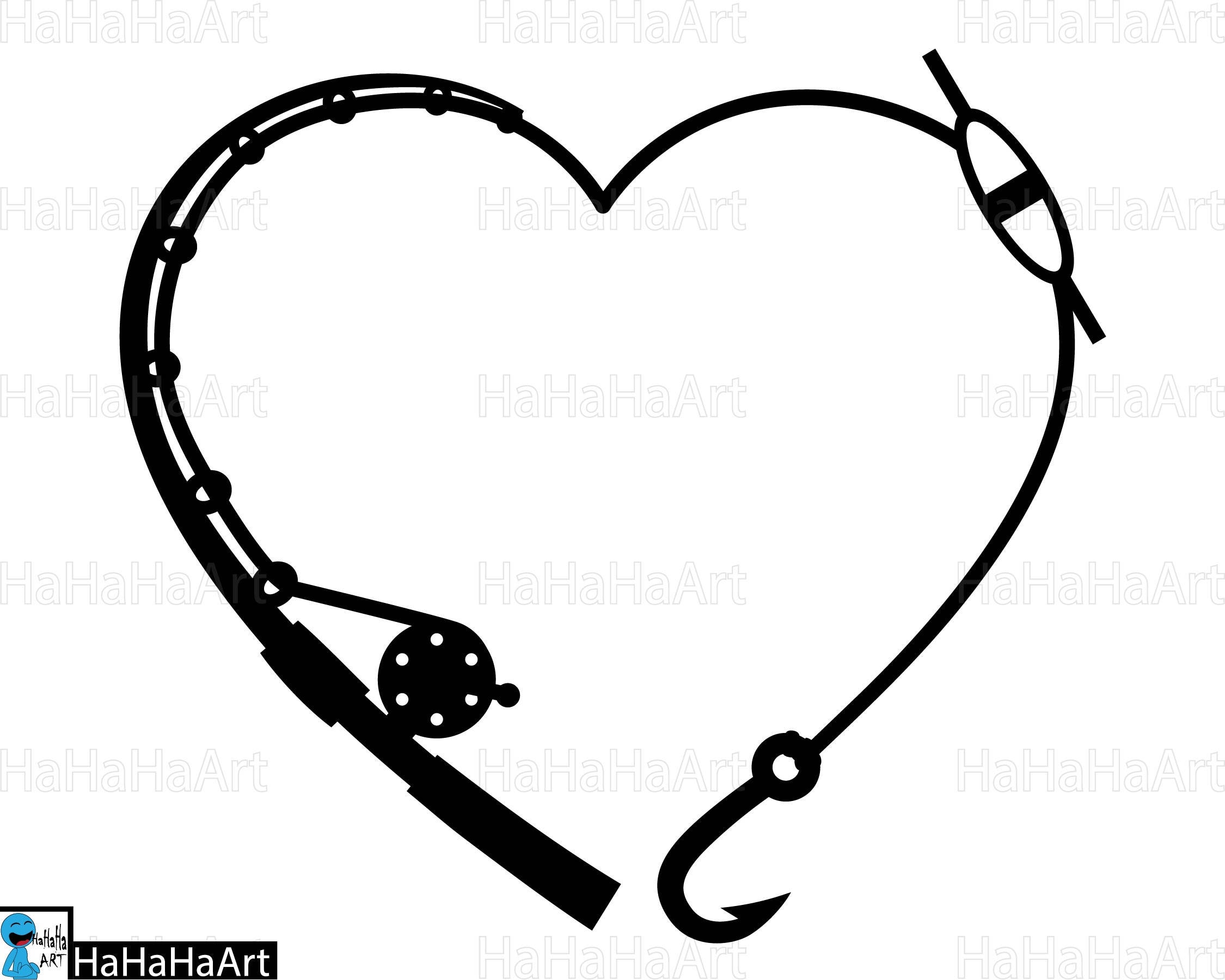 Heart fishing rod Clipart / Cutting Files svg png jpg dxf
