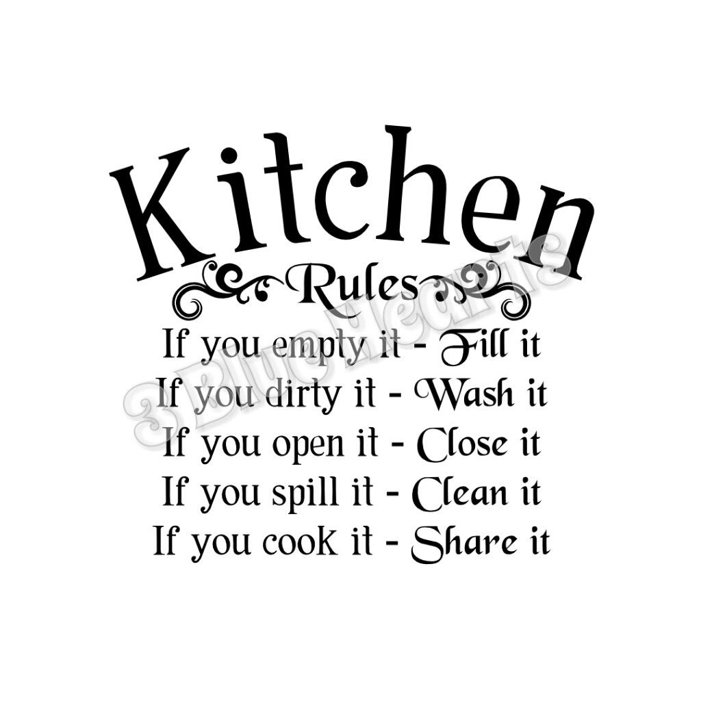 Kitchen Rules SVG dxf Studio Cutting Board SVG dxf Studio