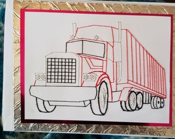 Semi Truck Greeting Card