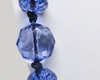 Lovely blue color lucite glass beaded necklace