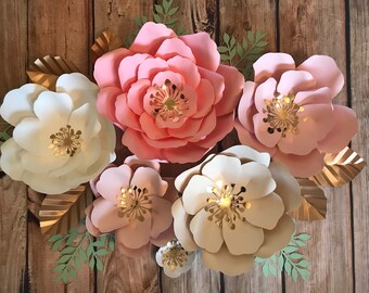 Flash SALE pinks, white and blush Set of 6 flowers. FREE SHIPPING - ships in 2 buisnessdays
