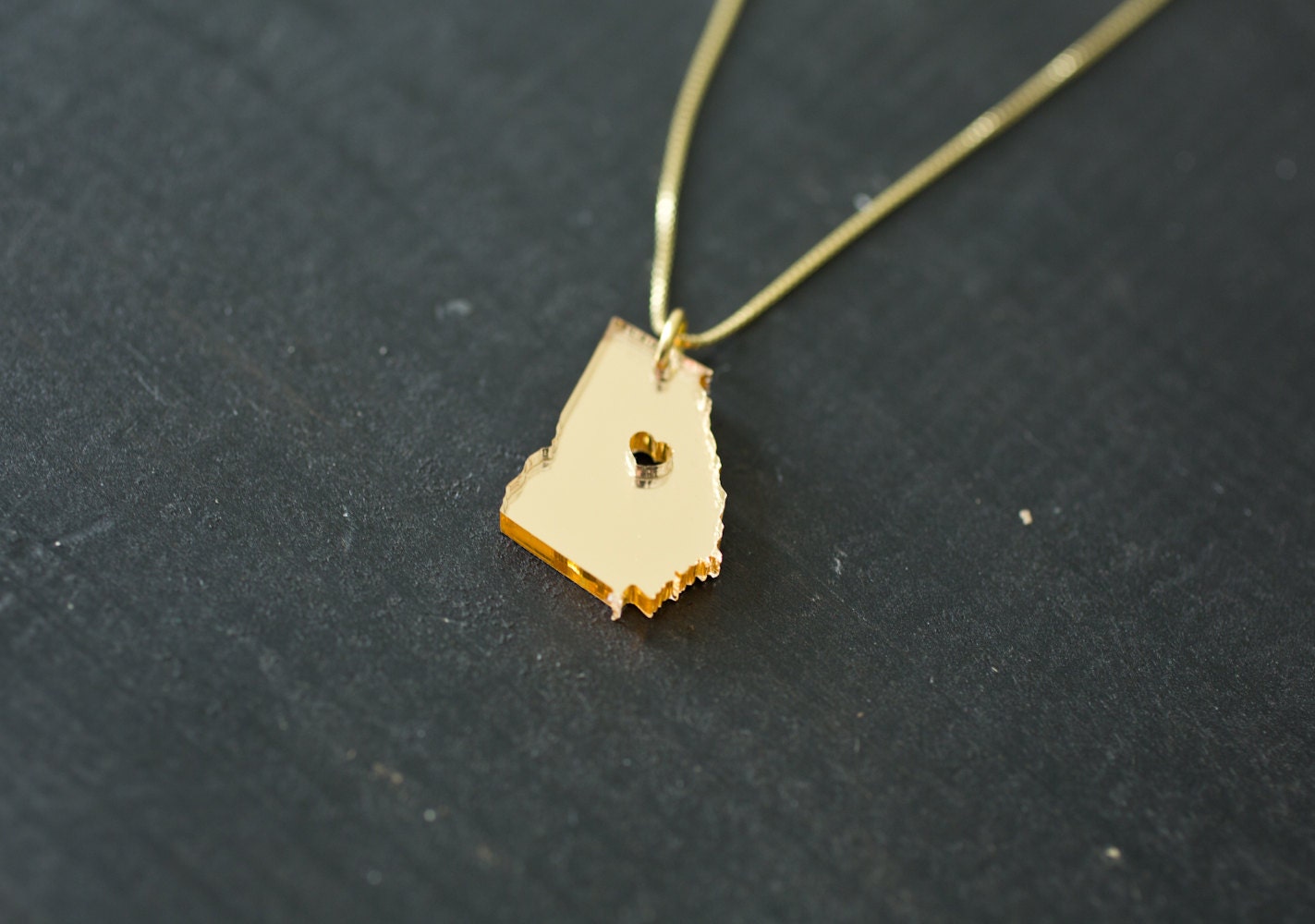 State Necklace Gold Necklace Custom State