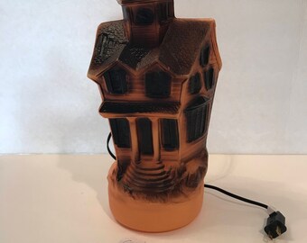Old Vintage Plastic Halloween Haunted House Blowmold Blow Mold Light Empire Plastic Corp. 1969
