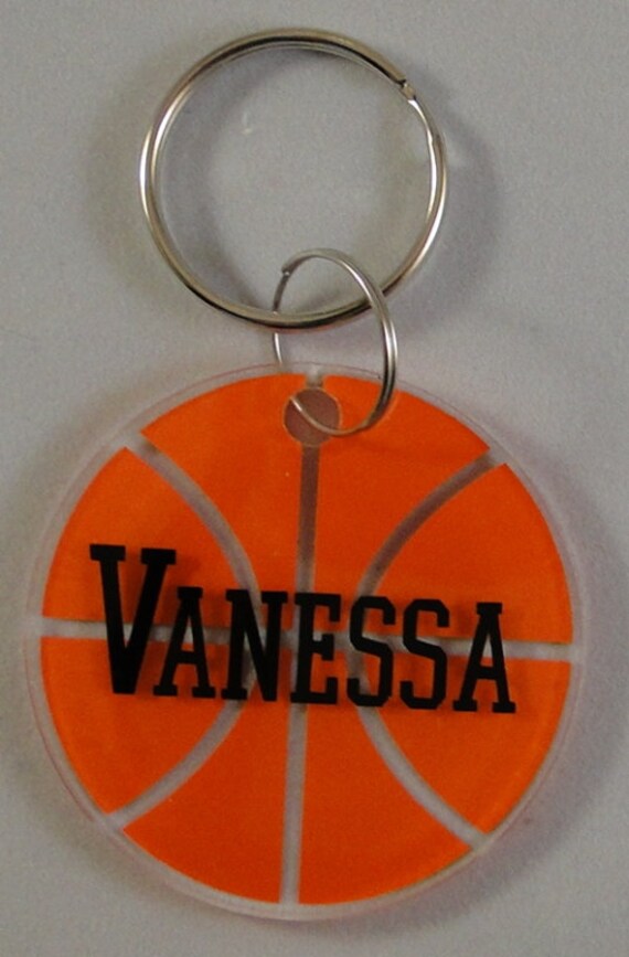 Personalized Basketball Keychain bag tag with name Your