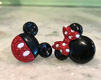 Ready To Ship Disney Earrings, Mickey Mouse Earrings, Minnie Mouse Earrings, Disney Jewelry, Disney Vacation Earrings, Mouse Ears
