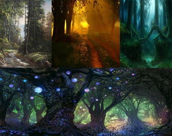 x10/15/20/30 Full Art Forests - Magic The Gathering Altered-Artwork Cards