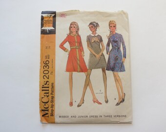 McCall's Pattern #2036: Vintage 1950s Misses' Dress, Size 14 Bust 36 (UNCUT)