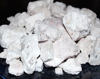 Earthy Goodies White kaolin clay dirt chunks. Raw, edible, & crunchy white dirt pieces