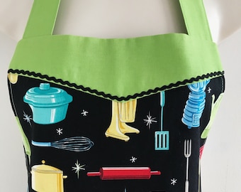 Midcentury Modern apron for women / retro apron / reversible apron / vintage style / aprons for women / retro kitchen