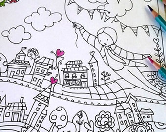 Colouring poster | Etsy Colouring poster | Etsy