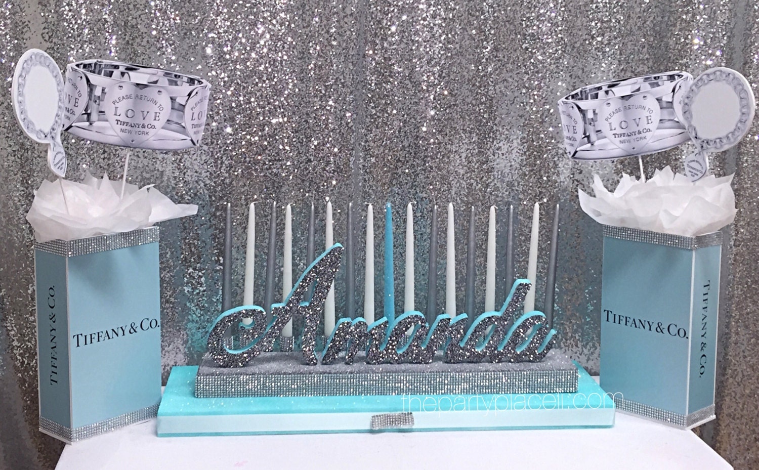 under the sea sweet16 name candle holder