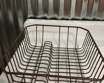 Rubbermaid brown vintage 1970s dish drainer rack
