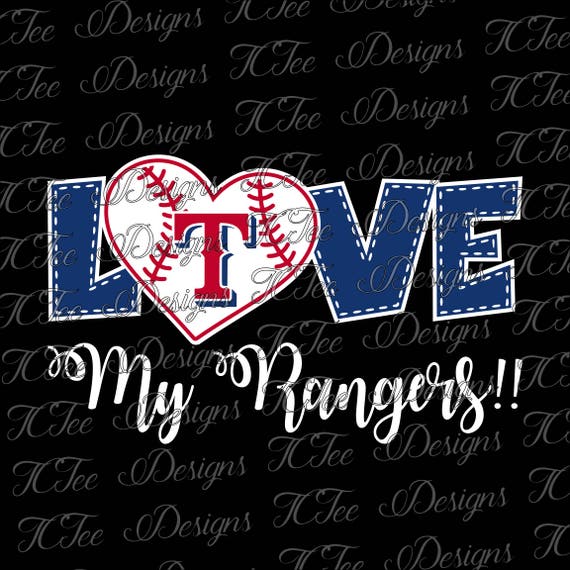 Download Love My Rangers Texas Rangers Baseball SVG Design Download