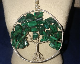 Malachite Sterling Silver Tree of Life