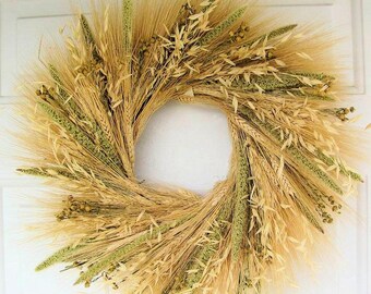 Mixed Grain Wreath | Wheat Wreath | Mixed Wheat Wreath | Autumn Wreath
